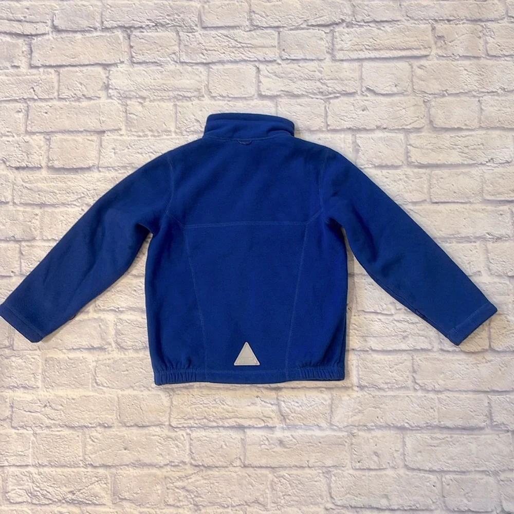 LL Bean Kids 6X/7 Blue Fleece Zip Up Front Lightweight Jacket